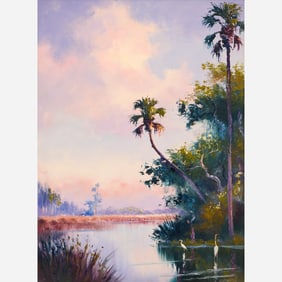 Harold Newton "Riverbend" Oil on Board
