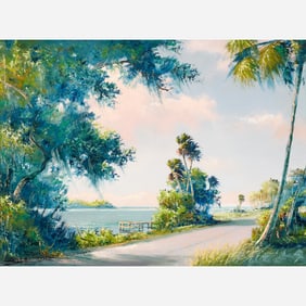 Sam Newton "Indian River Drive" Oil on Masonite