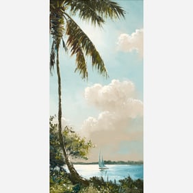 Harold Newton "Sailing on the Indian River" Oil on Board