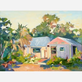 Alice W.I. Loomis "Chester's Tin Roof" Oil on Canvas (1997)