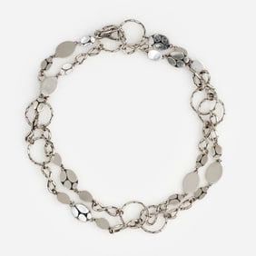 John Hardy Sterling Kali Menari Pebble Station Necklace, w/pouch