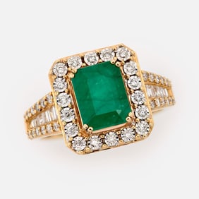 EFFY 2.19ct. Columbian Emerald Diamond Ring, sz. 7.25 w/box