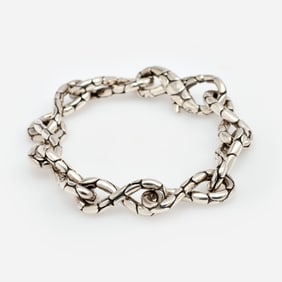 John Hardy Kali Pebble Infinity Twist Link Sterling Bracelet