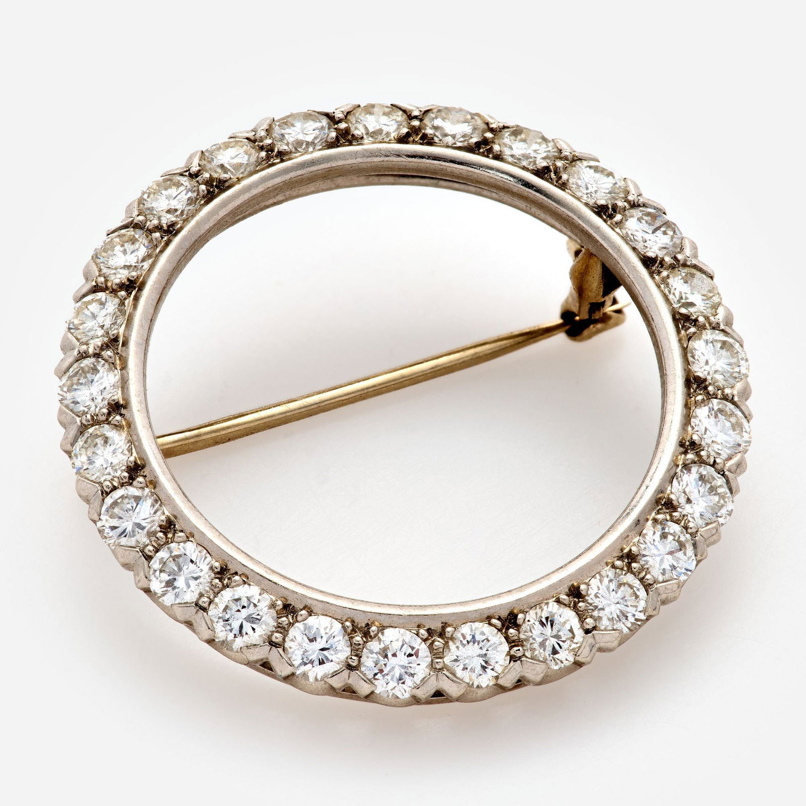 Designer Platinum Diamond Circle Brooch, 2.75 ctw (1 of 6)