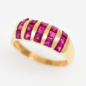 14k Channel Set Ruby Ring, 1.5ctw. Sz. 7