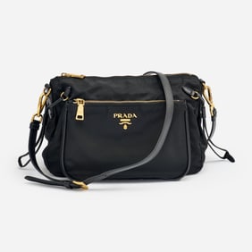 Prada Black Nylon Shoulder Bag
