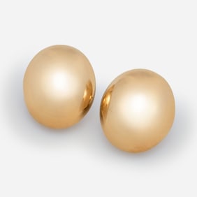 14k Oval Dome Earrings, 12.1dwt.