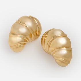 Designer 14k Kidney Shaped Earrings, 7.0 dwt