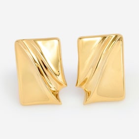 14k Contemporary Large Earrings, 7.9 dwt