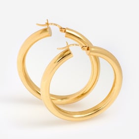 14k Hoop Earrings, 4.2 dwt.