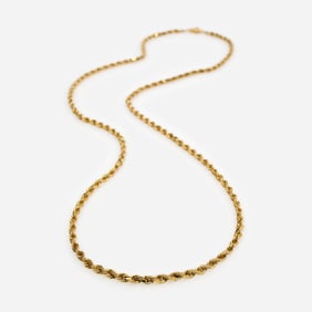 14k Yellow Gold Rope Chain, 31" long, 8.4 dwt.