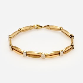 RCI 14k 2-Tone Link Bracelet, 7.5" long