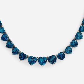 London Blue Topaz Heart Necklaces, Sterling