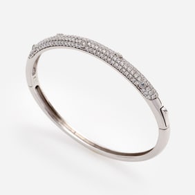 YAGI Sterling CZ Pave' Hinged Bracelet