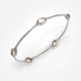 Ippolita 5-stone Quartz Sterling Bangle w/pouch #1
