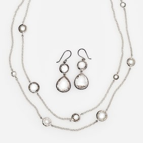 Ippolita Sterling Lollipop Rock Crystal Necklace + Earrings