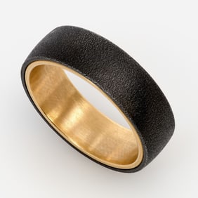 Shane Co. 14k Titanium 6.5mm Mens Ring Band, Sz. 7.5