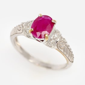 10k Ruby Diamond Ring, 1.0 ctw. Sz. 6.25