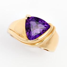10k Trillion Amethyst Ring, Sz. 6.5