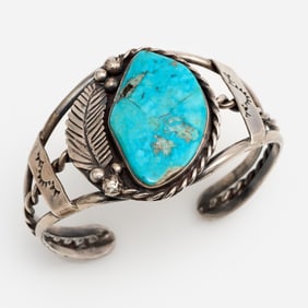 Navajo Turquoise Sterling Bracelet Bangle
