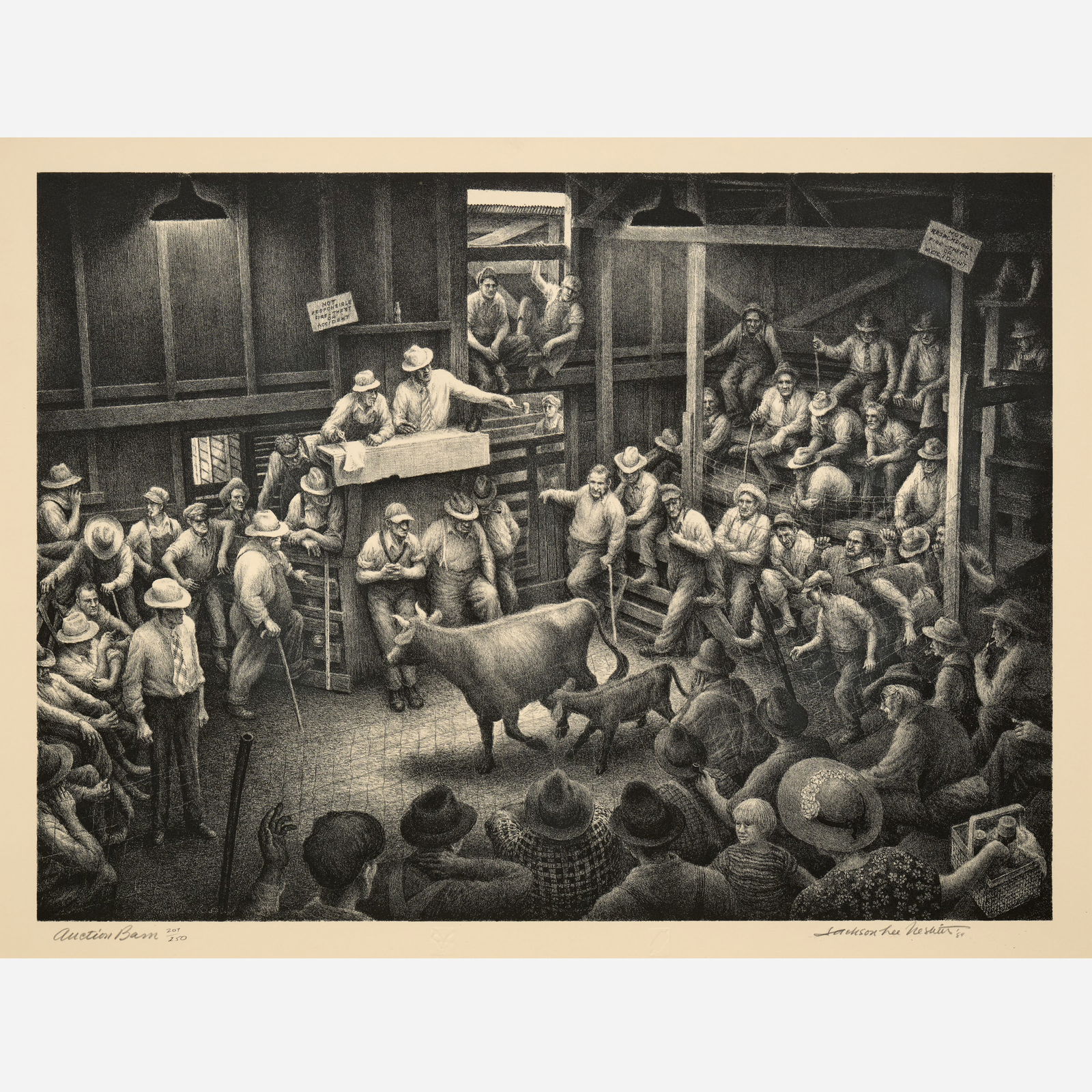 Jackson Lee Nesbitt "Auction Barn" Lithograph (1989) (1 of 11)