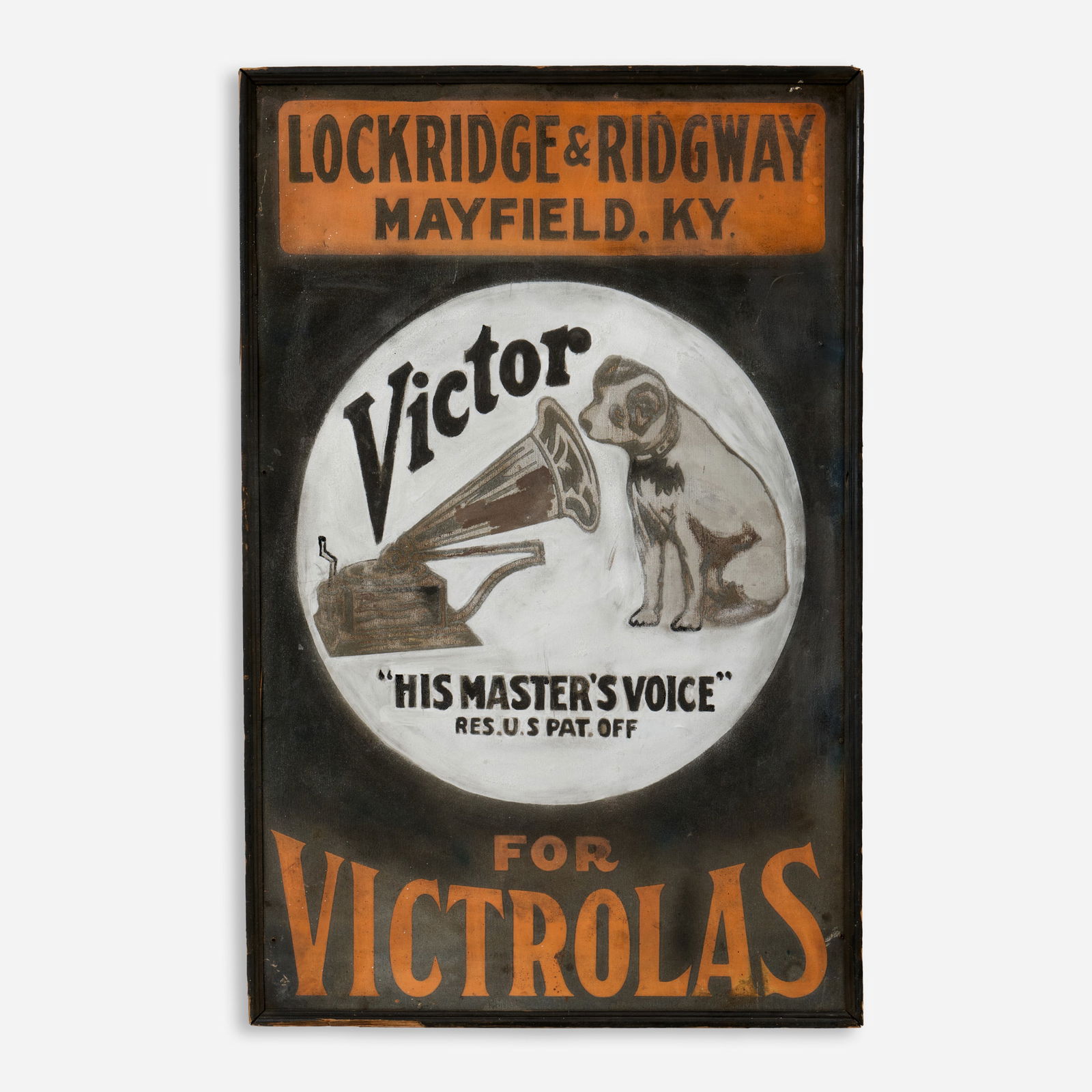 Victrola Stencil-Painted Tin Dealer Sign (ca. 1915-25) (1 of 6)