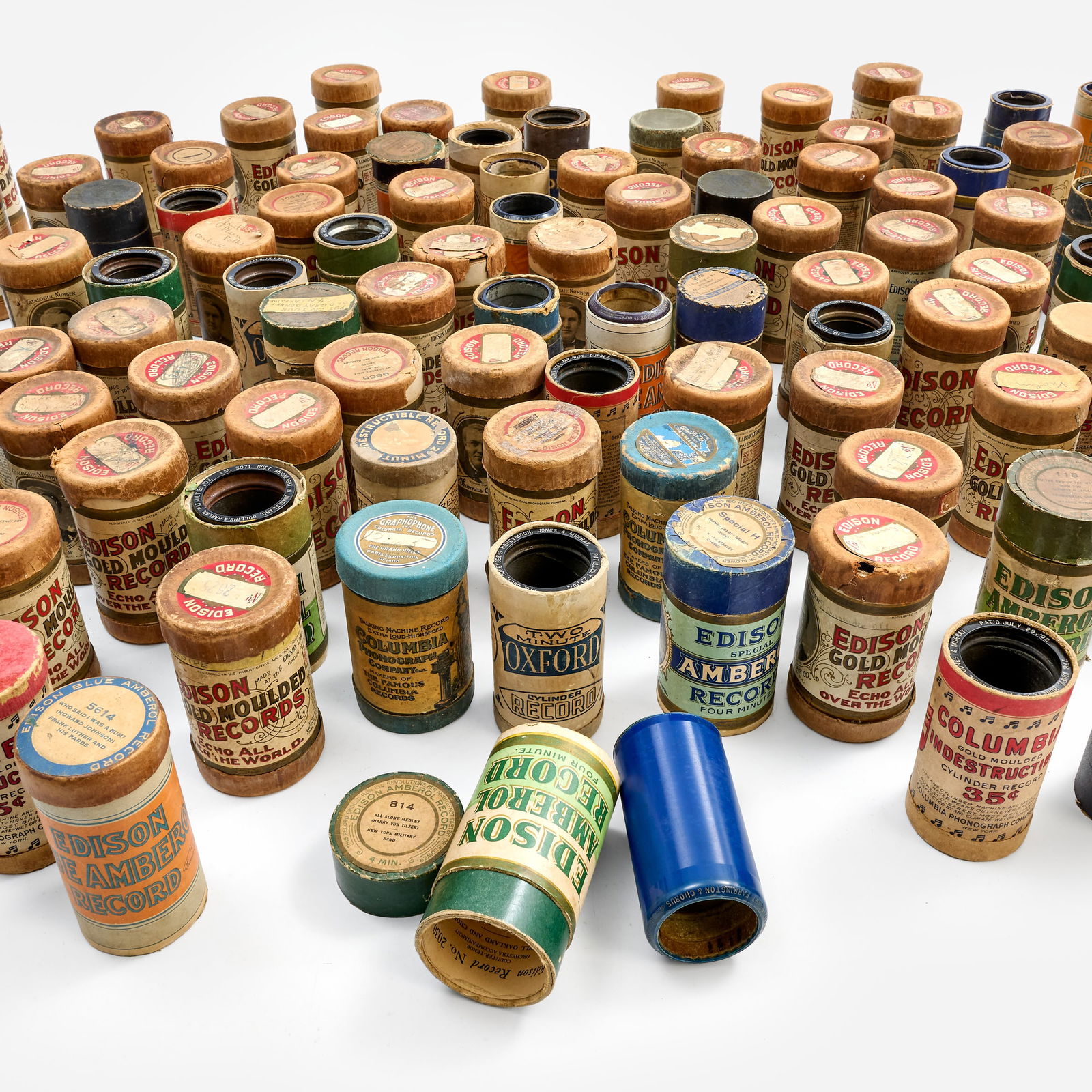 104 Antique Phonograph Wax Cylinders: Assorted (1 of 4)