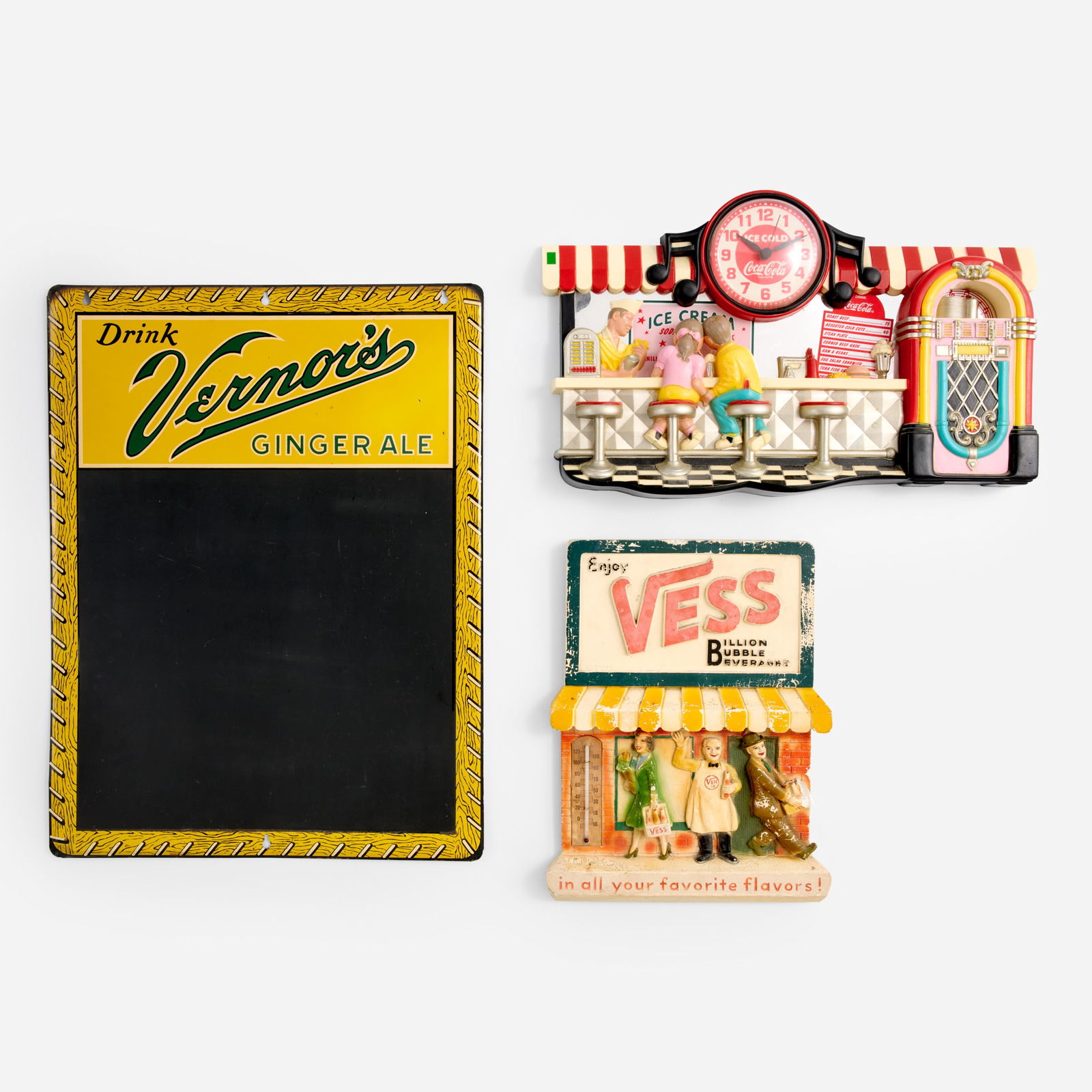 3 Vintage Soft Drink Advertising Pieces: Vernor's, Vess, Coca-Cola (1 of 12)