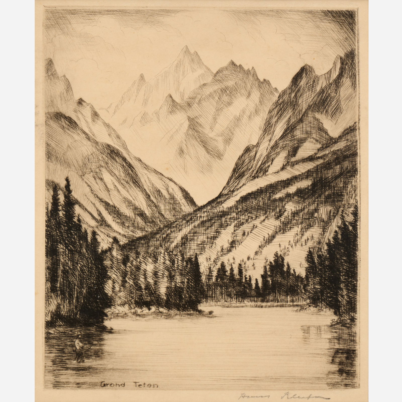 Hans Kleiber "Grand Teton" Etching (1 of 6)