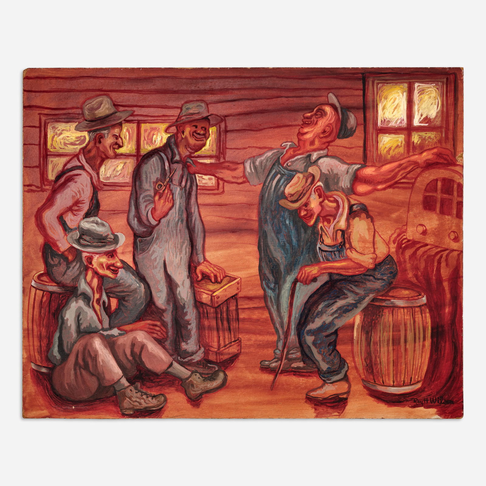 Ray H. Wilson Regionalist Oil on Board (1 of 10)