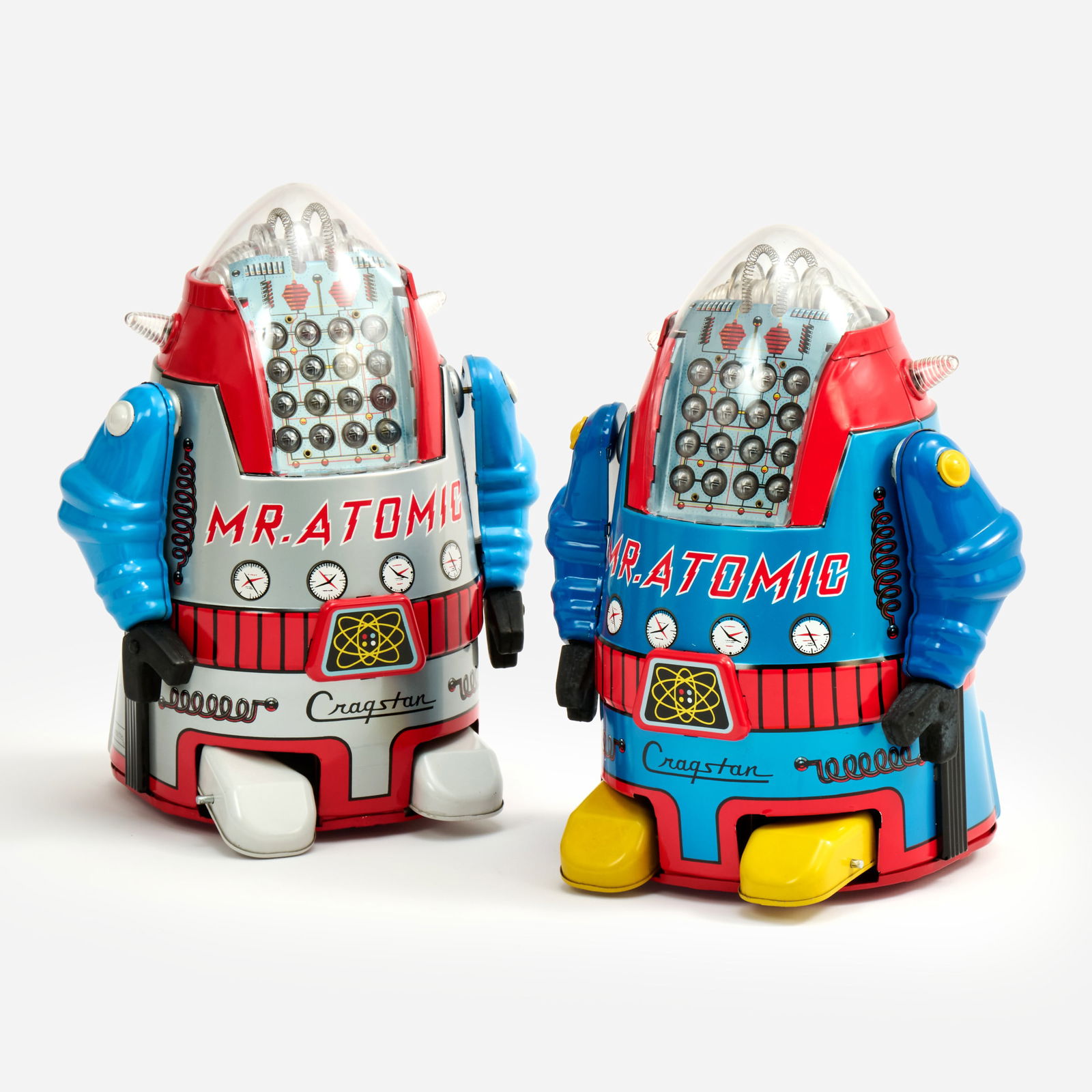 Two MTH Cragstan "Mr. Atomic" Lithographed Tin Robot Toys (1 of 12)