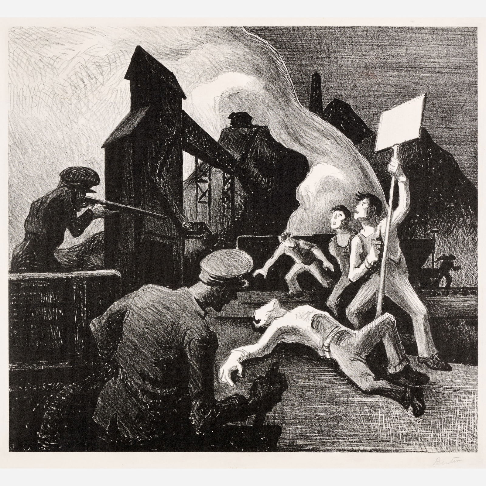 Thomas Hart Benton "Strike" Lithograph (1933) (1 of 9)