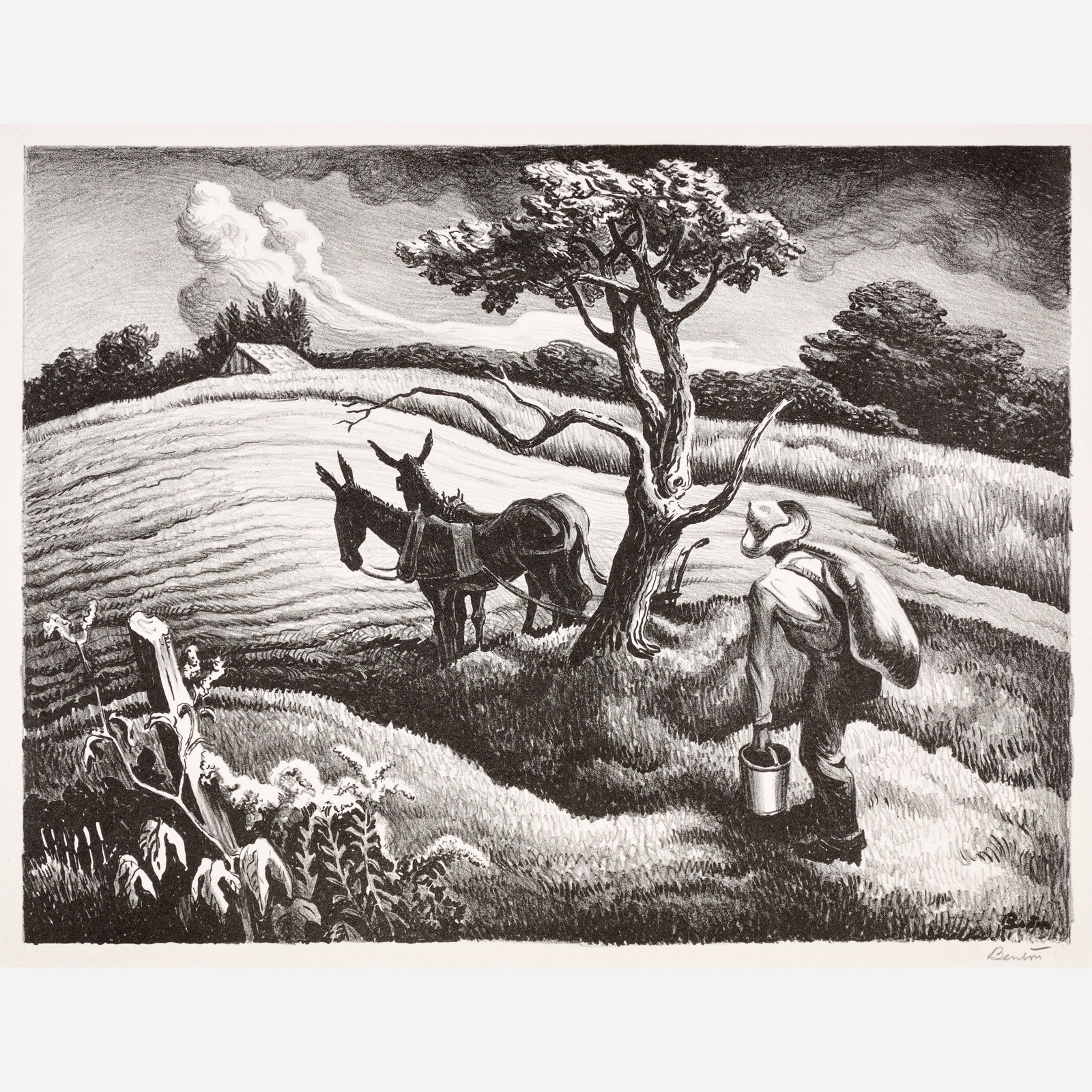Thomas Hart Benton "Approaching Storm" Lithograph (1938) (1 of 10)