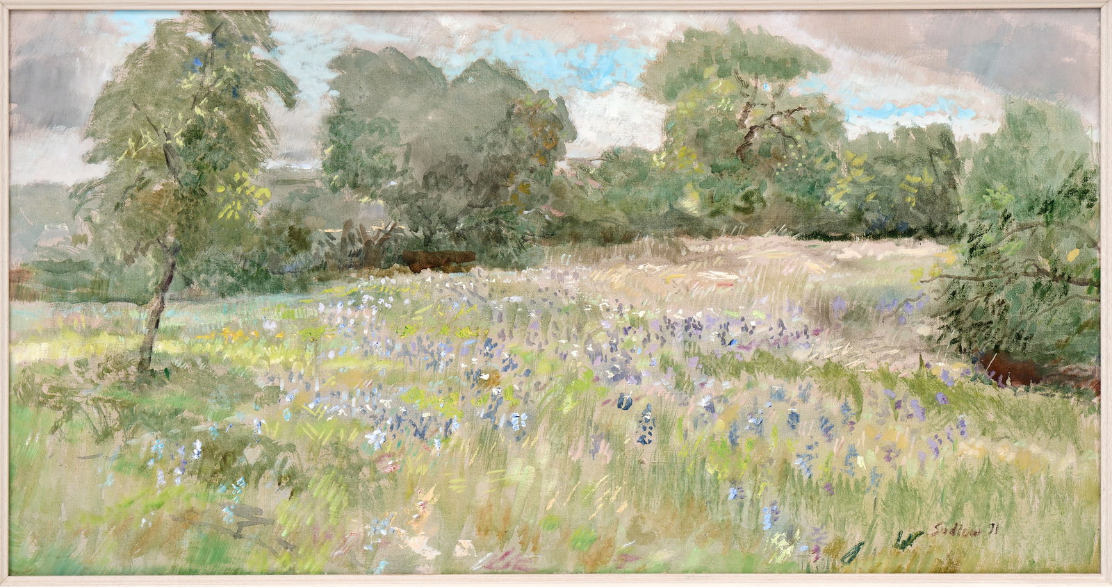Robert Sudlow "Salado Bluebonnets" Oil on Canvas (1991) - 2