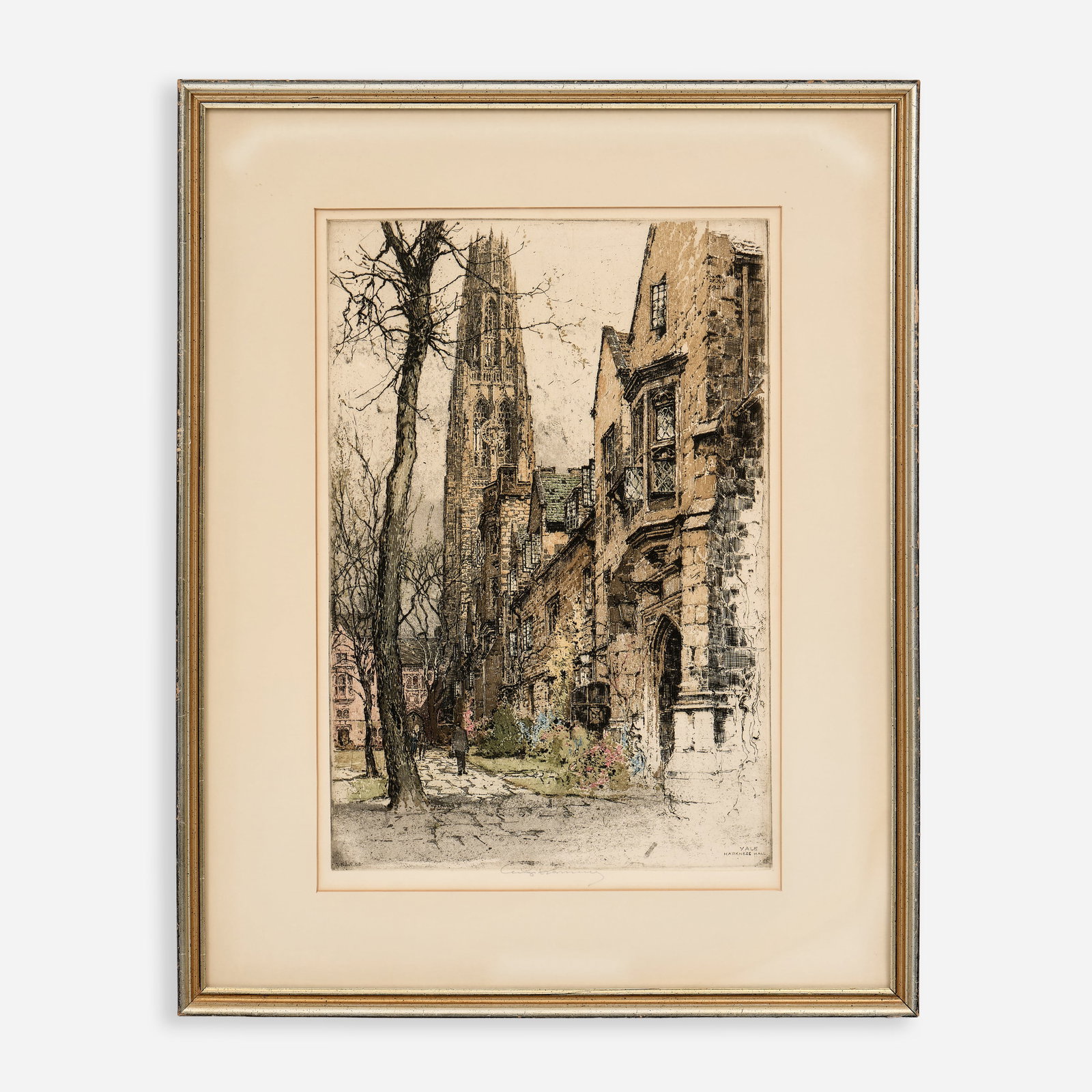 Luigi Kasimir "Yale, Harkness Hall" Etching (1927) (1 of 14)