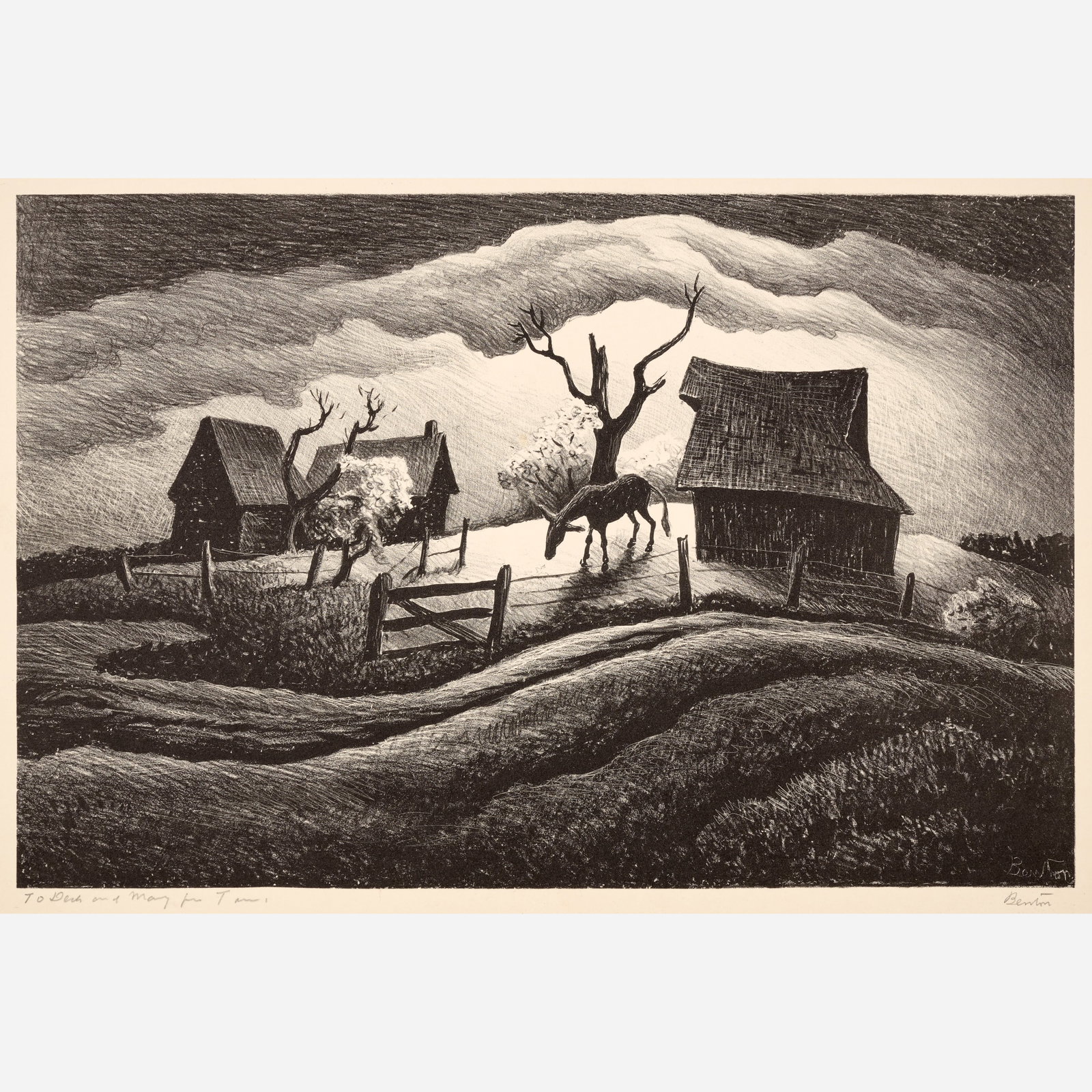 Thomas Hart Benton "Rainy Day" Lithograph (1938) (1 of 10)