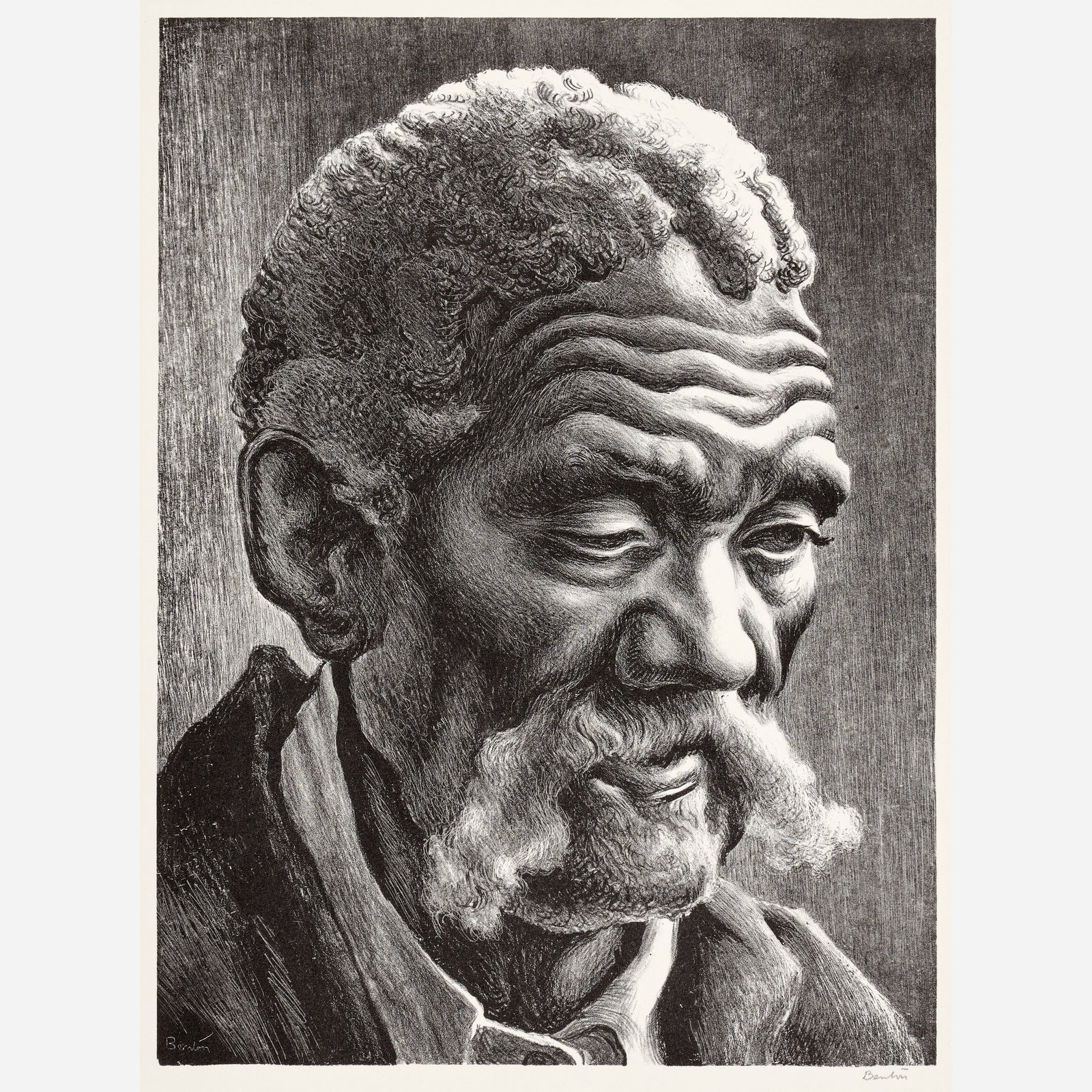 Thomas Hart Benton "Aaron" Lithograph (1941): Thomas Hart Benton (American, 1889-1975) Aaron, 1941 Lithograph on paper 12 ¾&q
