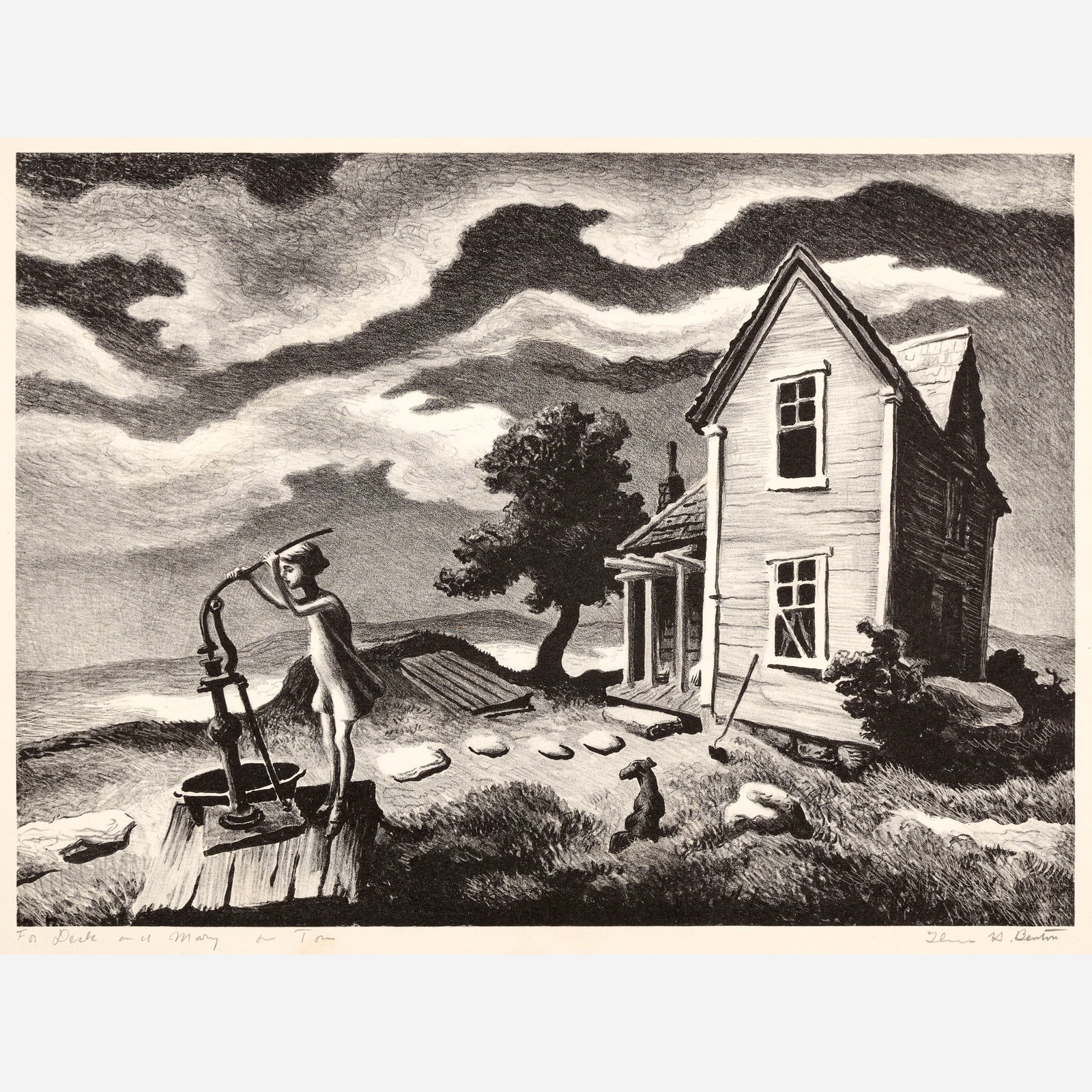 Thomas Hart Benton "The Farmer's Daughter" Lithograph (1944): Thomas Hart Benton (American, 1889-1975) The Farmer's Daughter, 1944 Lithograph on paper 10" x 13 ¼&quo