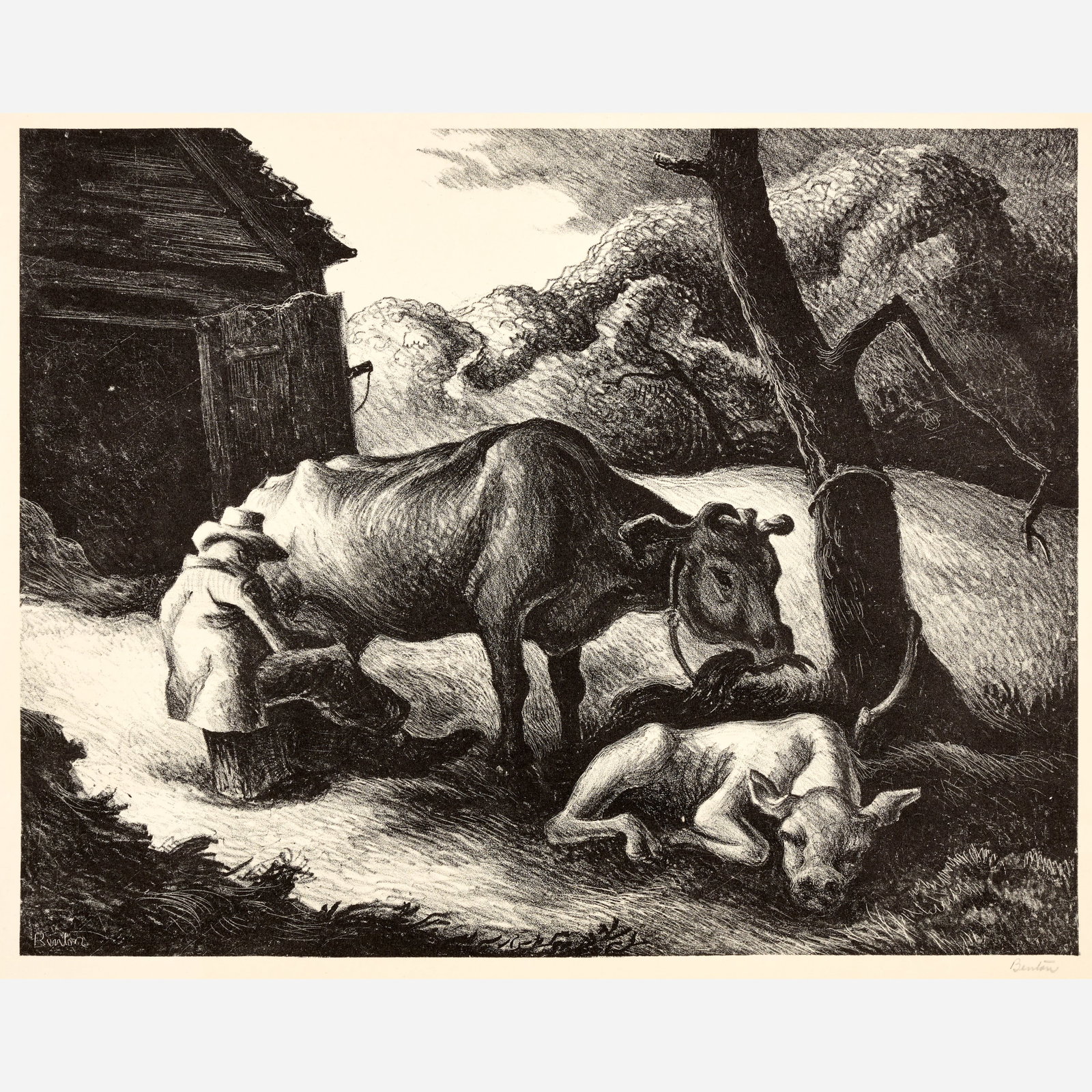 Thomas Hart Benton "White Calf" Lithograph (1945) (1 of 12)