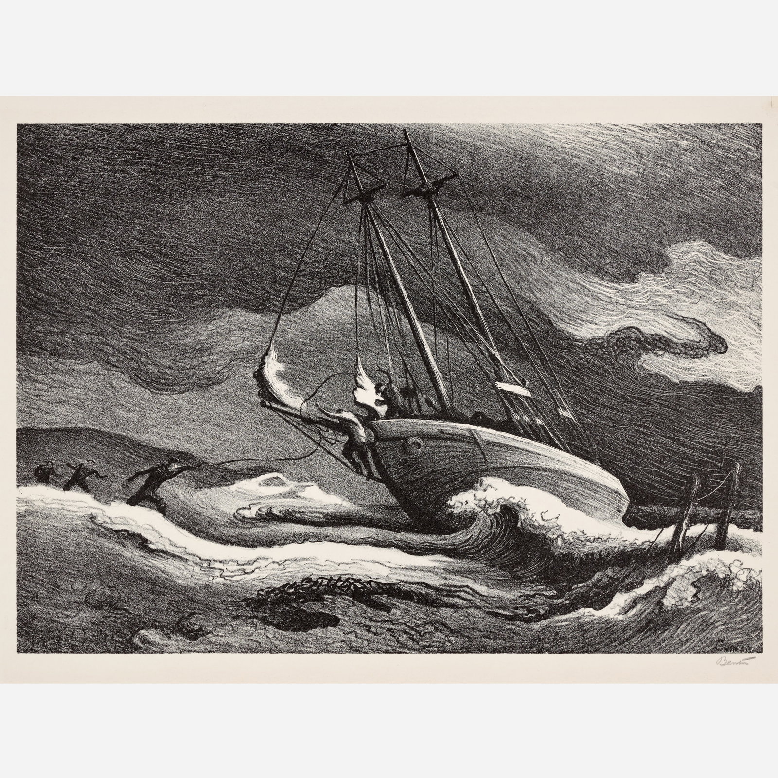 Thomas Hart Benton "After the Blow" Lithograph (1946) (1 of 11)