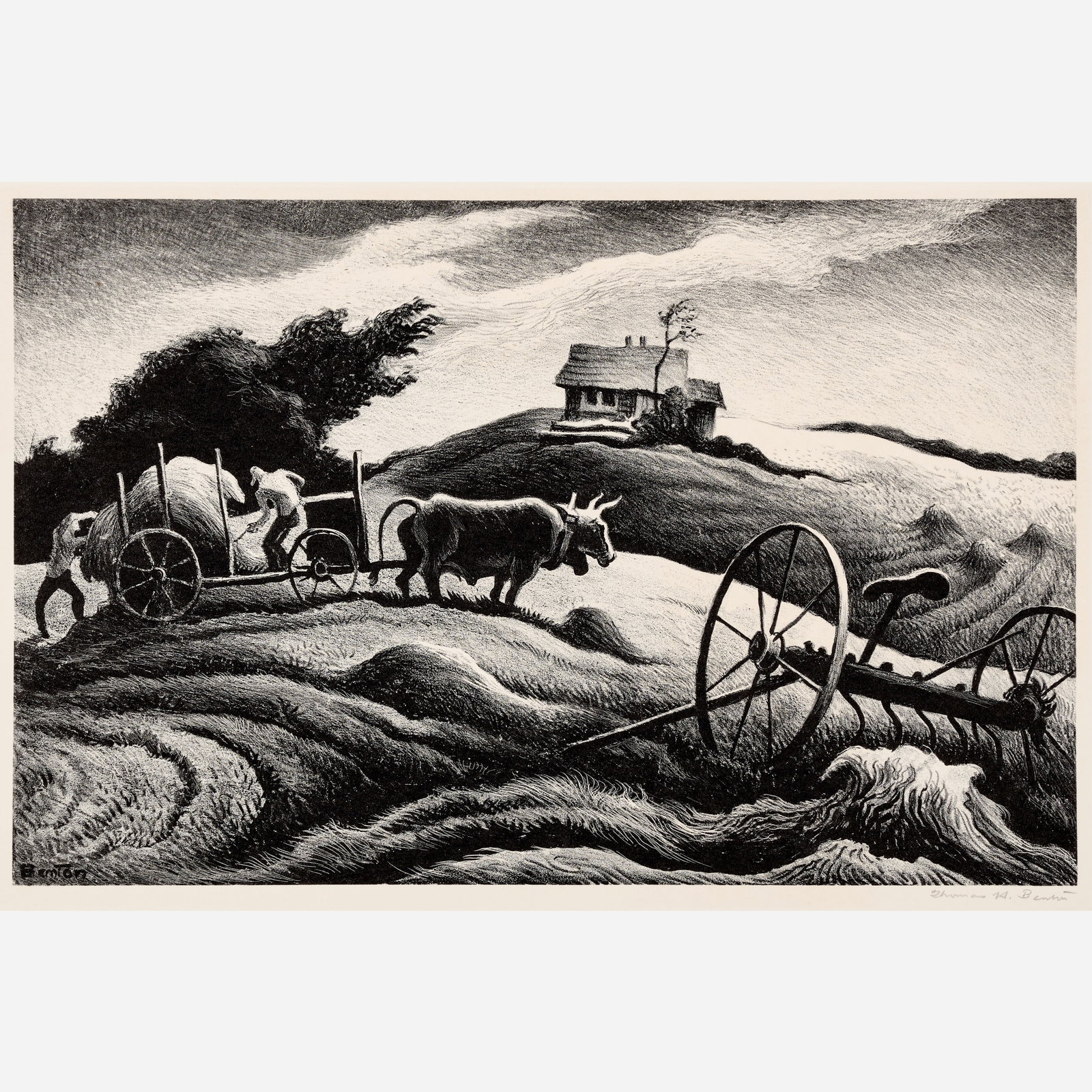 Thomas Hart Benton "New England Farm" Lithograph (1951) (1 of 11)