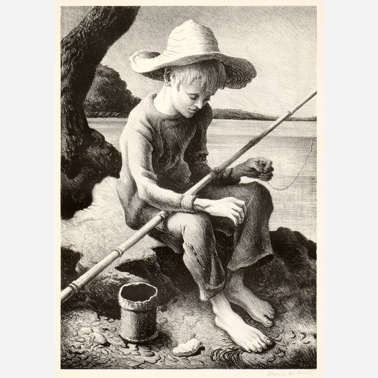 Thomas Hart Benton "The Little Fisherman" Lithograph (1967) (1 of 13)