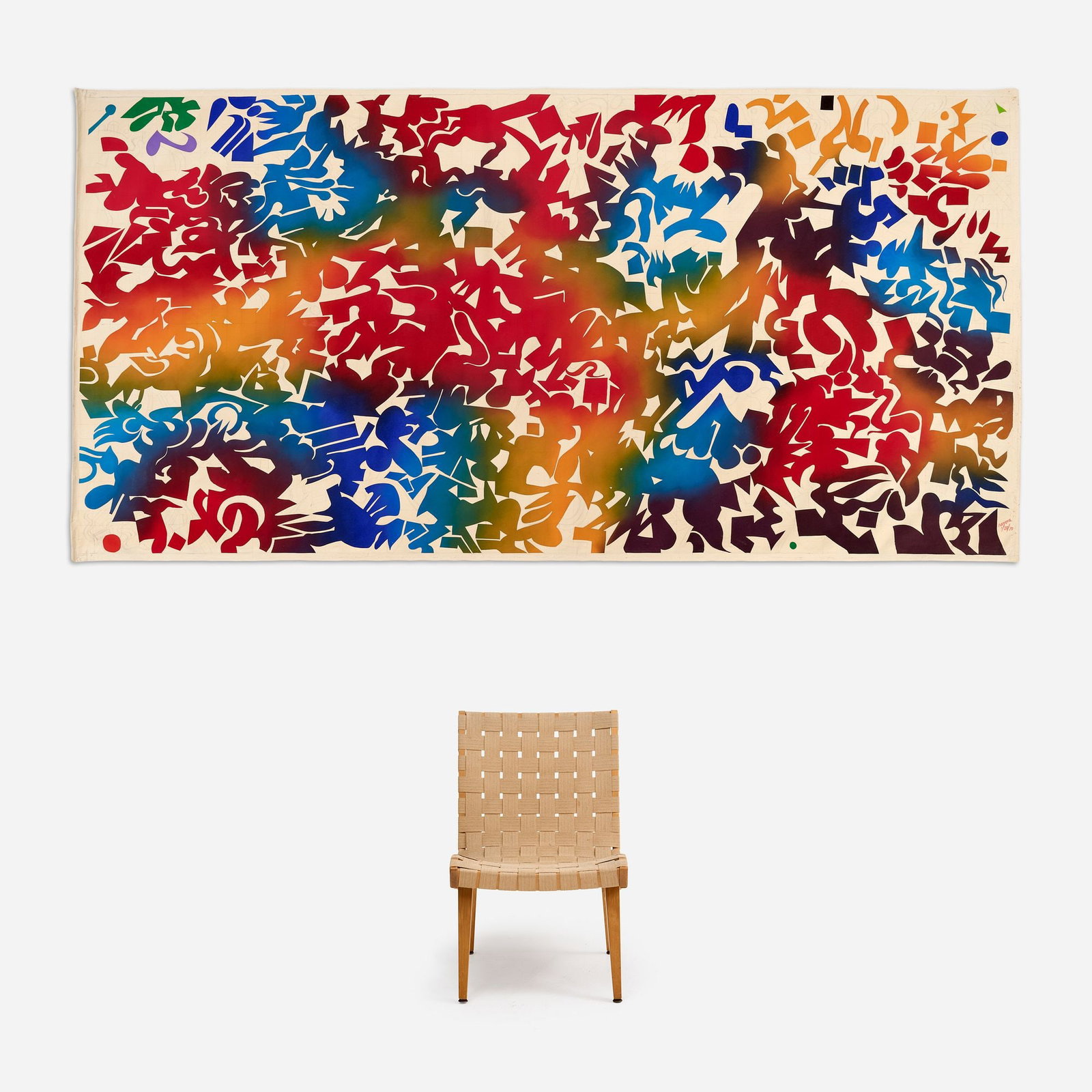 Edward Navone Acrylic on Canvas (1979): Edward Navone (California/ Kansas, 1937-2024) Untitled (622), 1979 Acrylic and graphite on unstretched canvas 59 1/2" x 118 1/2" From the artist's estate. Signed and dated t
