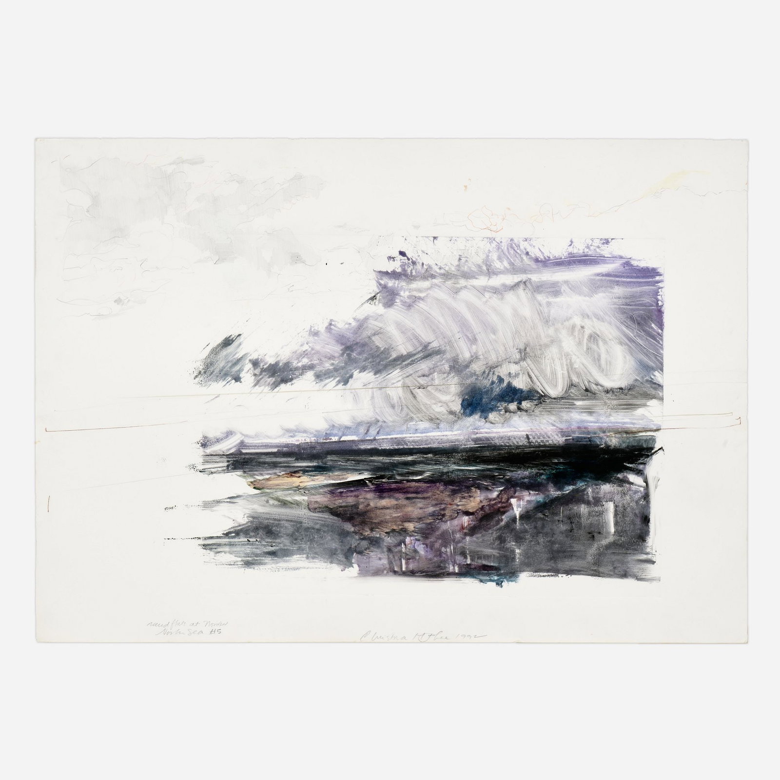 Christina McPhee "Mud Flats at Norden, North Sea" Mixed Media (1992) (1 of 13)