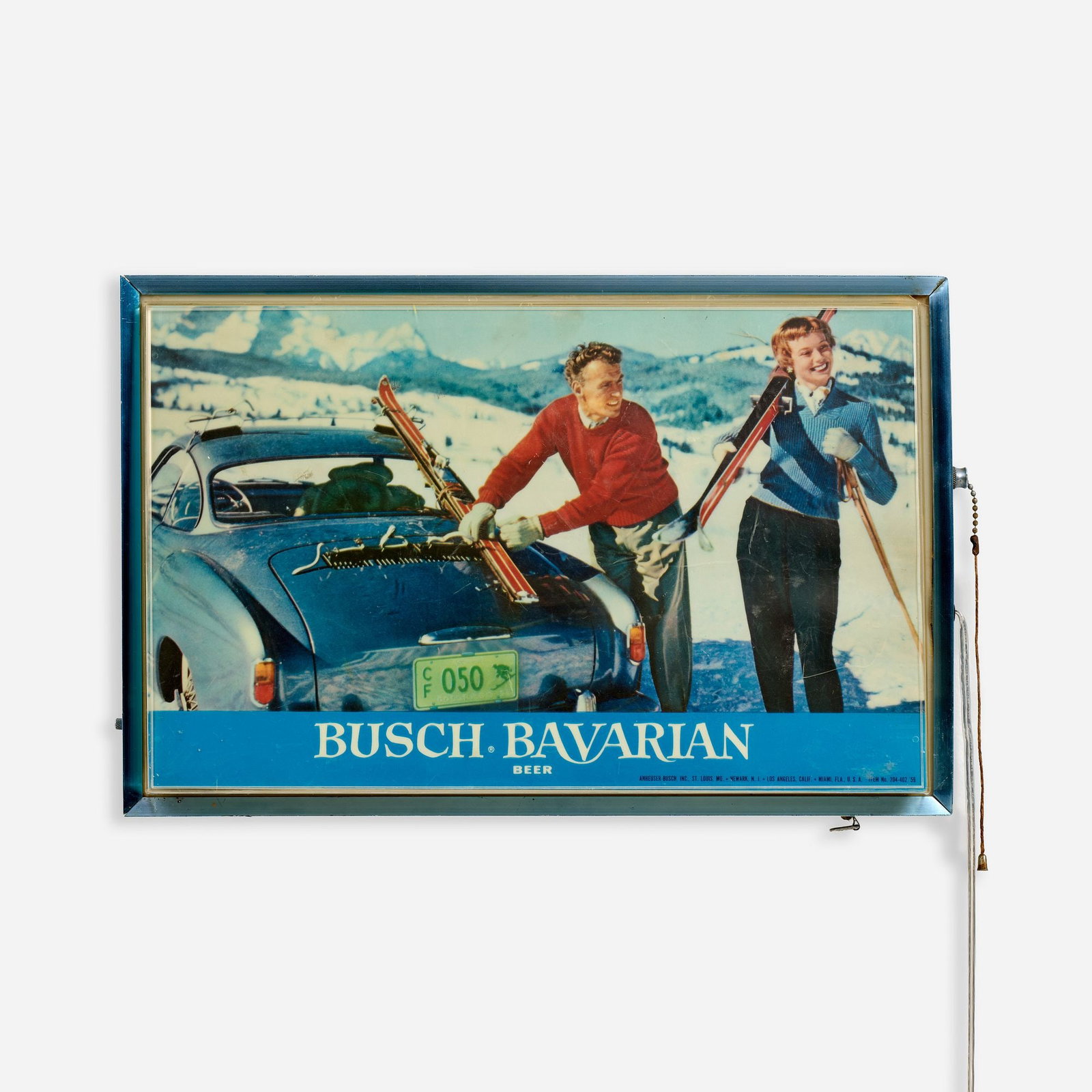 Busch Bavarian Lighted Sign with Karmann Ghia (1959) (1 of 9)