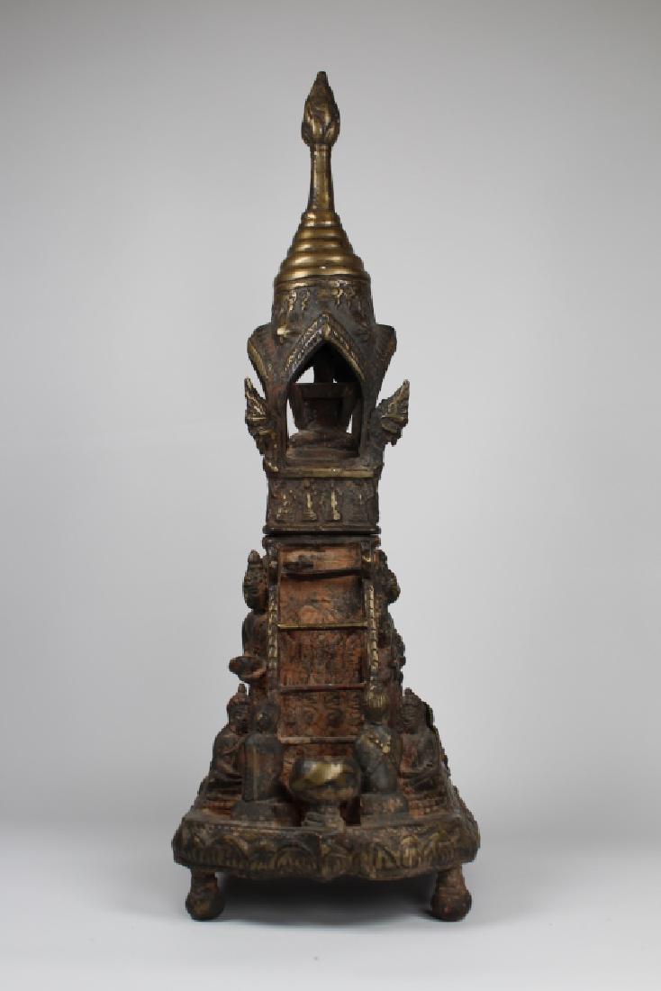 Unusual Early Antique Tibetan Figural Altarpiece (1 of 11)