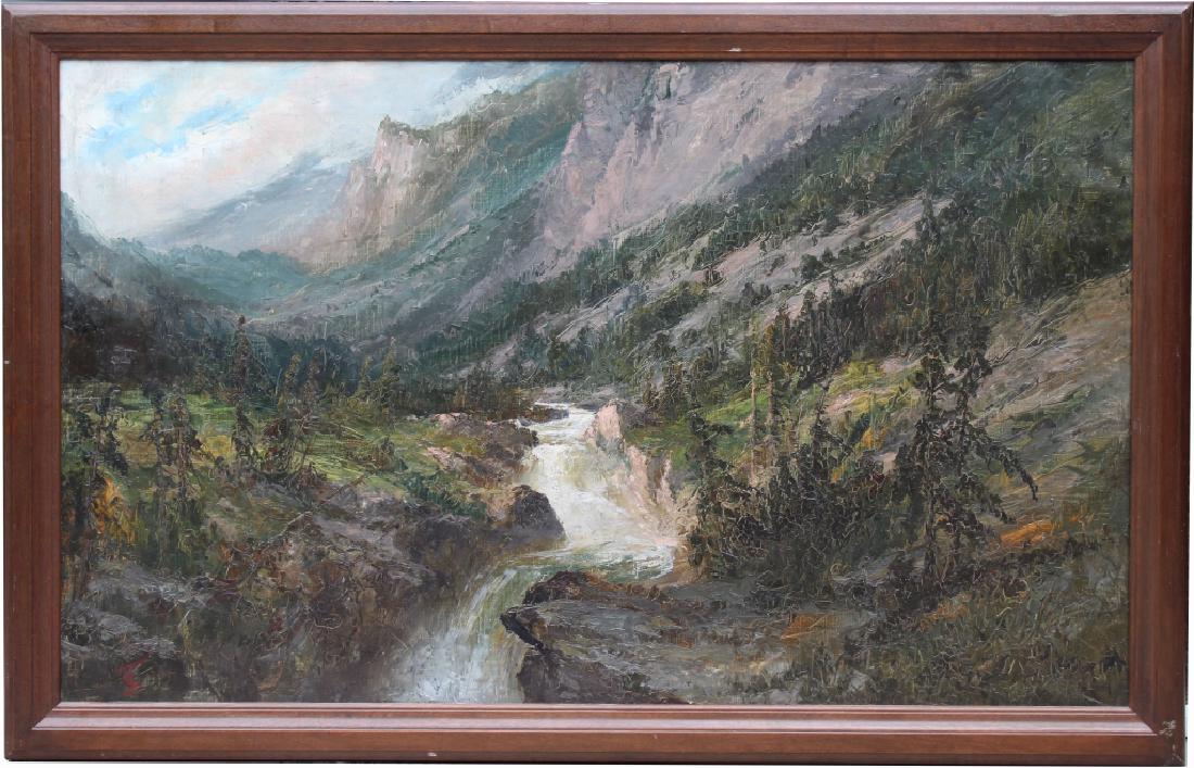Large American Monogrammed Western Landscape (1 of 5)