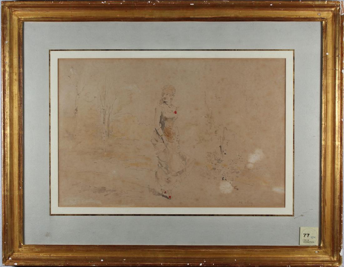 Henry Somm (France, 1844 - 1907): Henry Somm (France, 1844 - 1907) Christie's label lower right and verso. Robert Noortman Gallery label verso. Sight Size: 8.5 x 12.5 in. Watercolor/Pencil on paper.