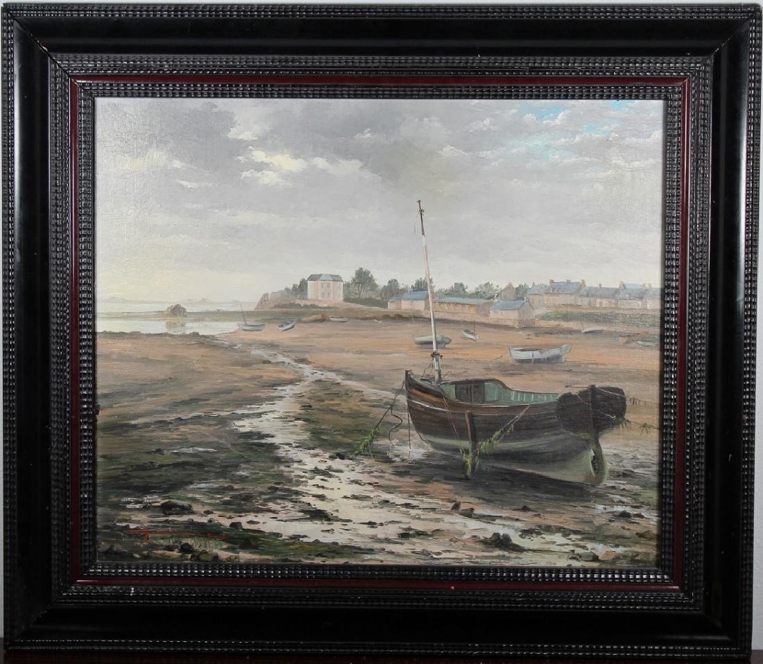 French School Painting of Beached Boats (1 of 7)