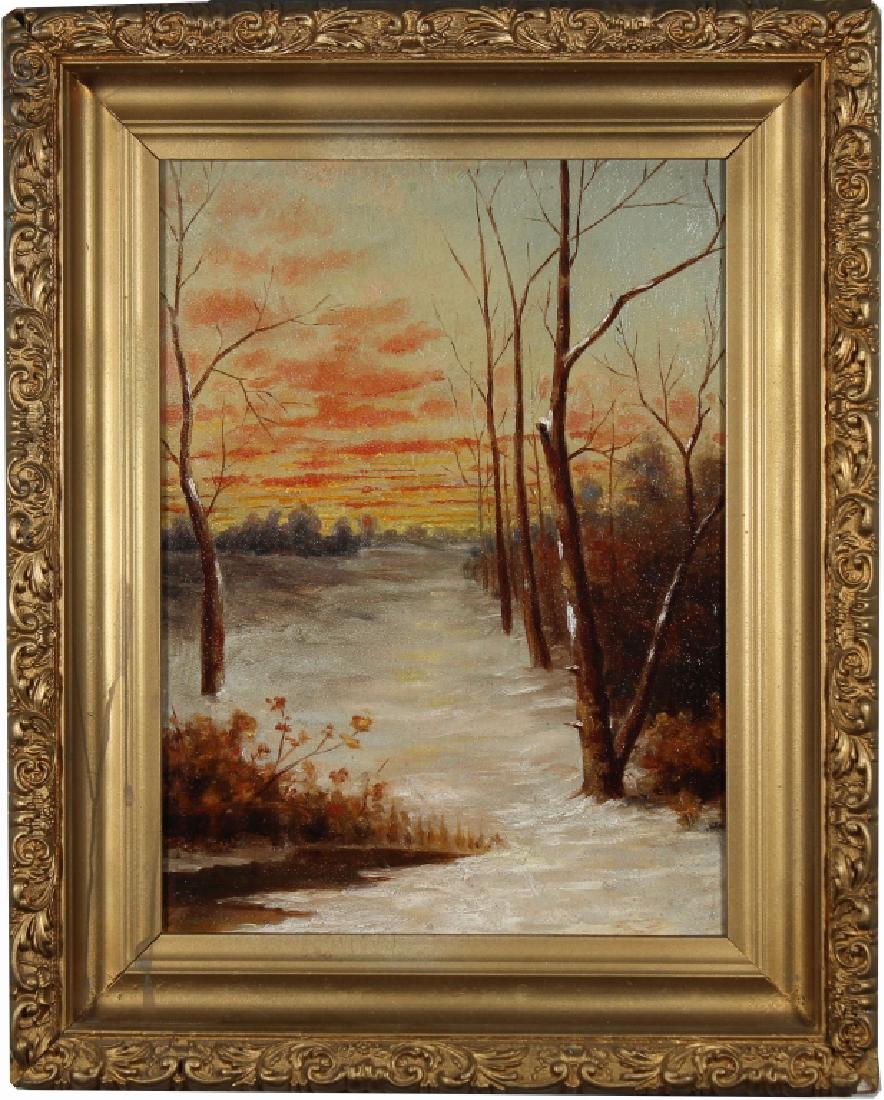 Antique American School Winter Landscape (1 of 3)